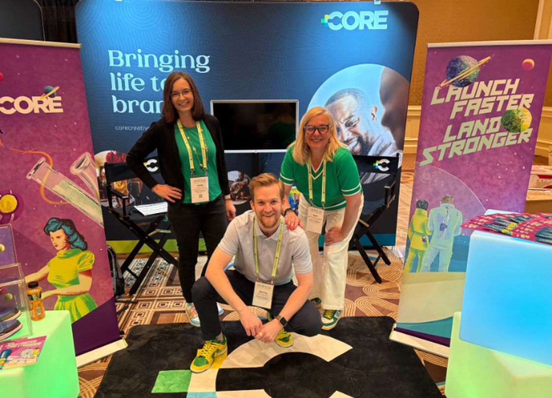 mickey, janee and beth and core's booth at HMPS26